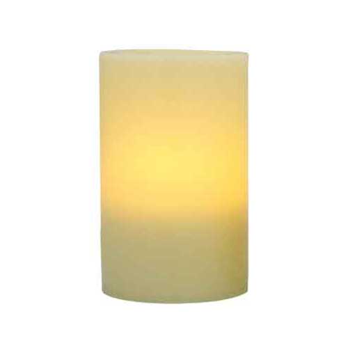 Flameless 3" x 6" Flat Top Ivory Wax Pillar Candle
