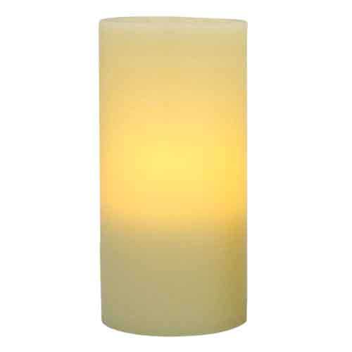 Flameless 4" x 8" Flat Top Ivory Wax Pillar Candle