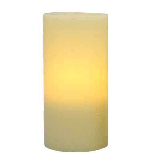 Flameless 5" x 8" Flat Top Ivory Wax Pillar Candle