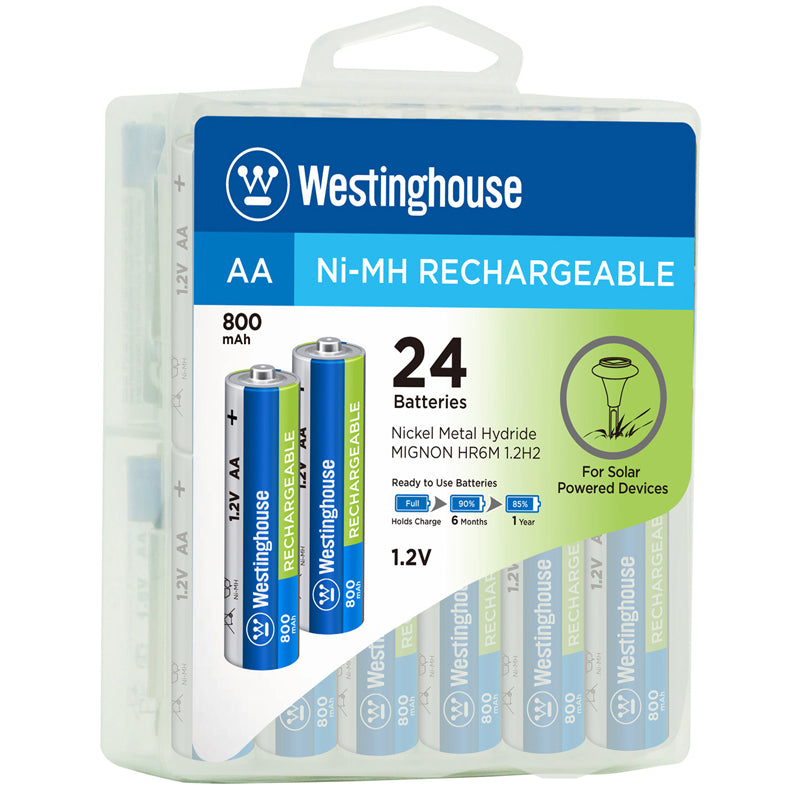 Westinghouse Always Ready AA Ni-Mh 800mah Solar Rechargeable 24 Pack