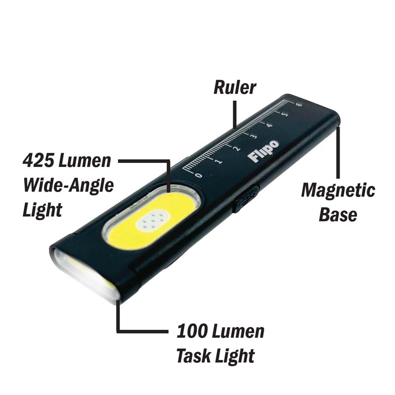 Flipo Mini Beam COB LED Dual Task Light & Flashlight | 12 PC Display