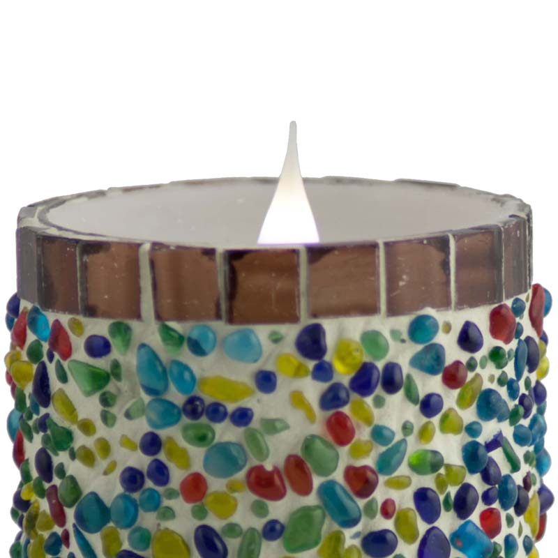 Solare 3D Virtual Flame Candles with Color-Hue Technology Speckled Stucco