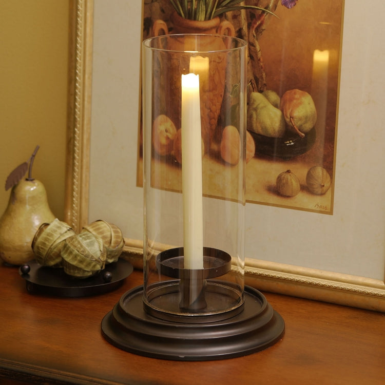 Flameless LED 9" Ivory Wax Taper Candles - Set of 2