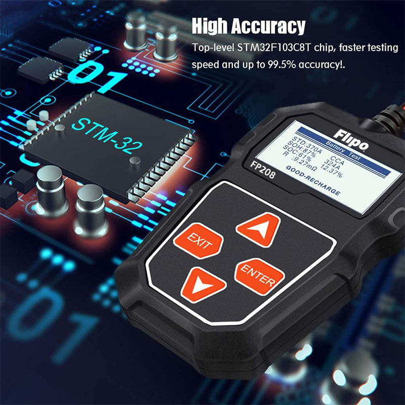 Flipo Battery Digital Battery Tester, for Automobiles & Motorsport Batteries