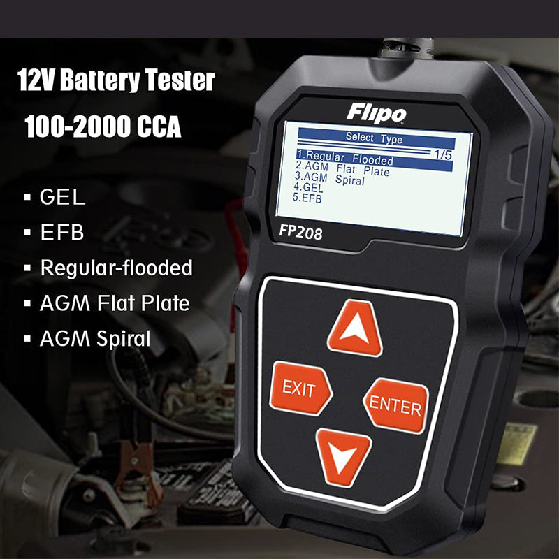 Flipo Battery Digital Battery Tester, for Automobiles & Motorsport Batteries