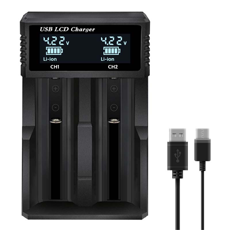 IP POWER Universal 2 Port Battery Charger LED Indicator: 3.7V Li-Ion / 1.2V Ni-Mh