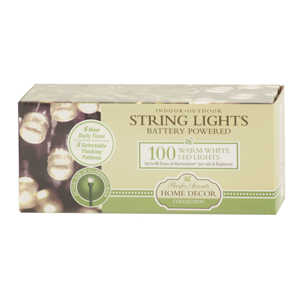 100 LED Battery Operated String Lights | Warm White