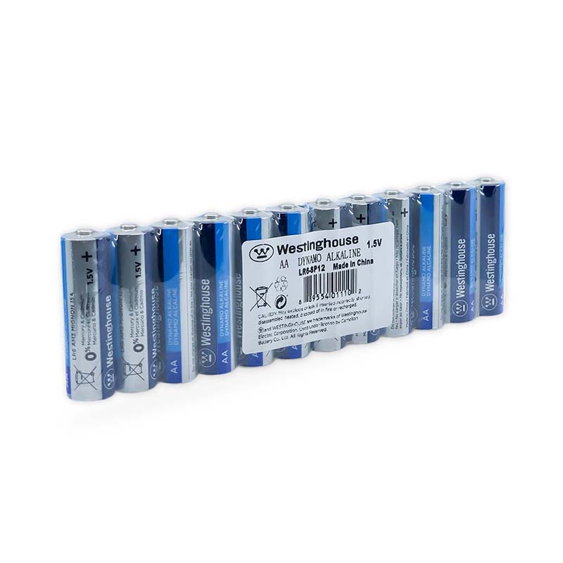 Westinghouse Dynamo Alkaline AA Battery 12-pack, Shrink-Wrapped