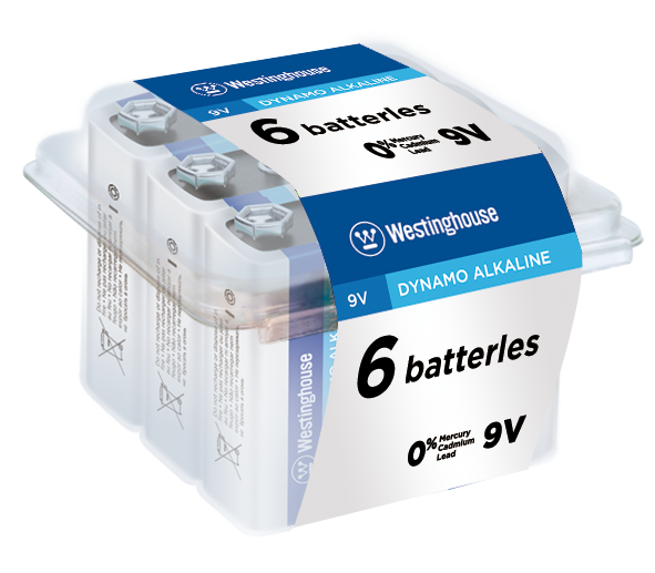 Westinghouse Dynamo Alkaline 9 Volt 6 Pack