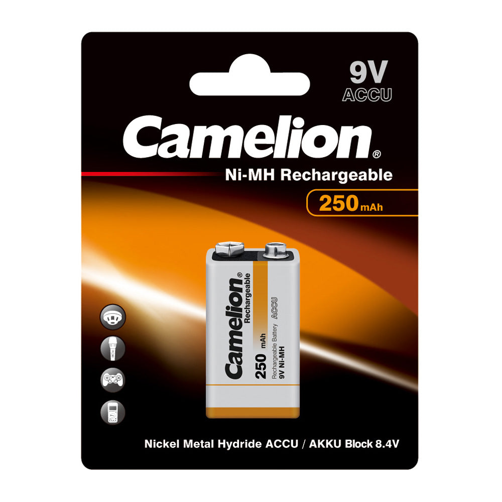 9Volt Ni-MH Rechargeable Battery 250mAh 1 Pack