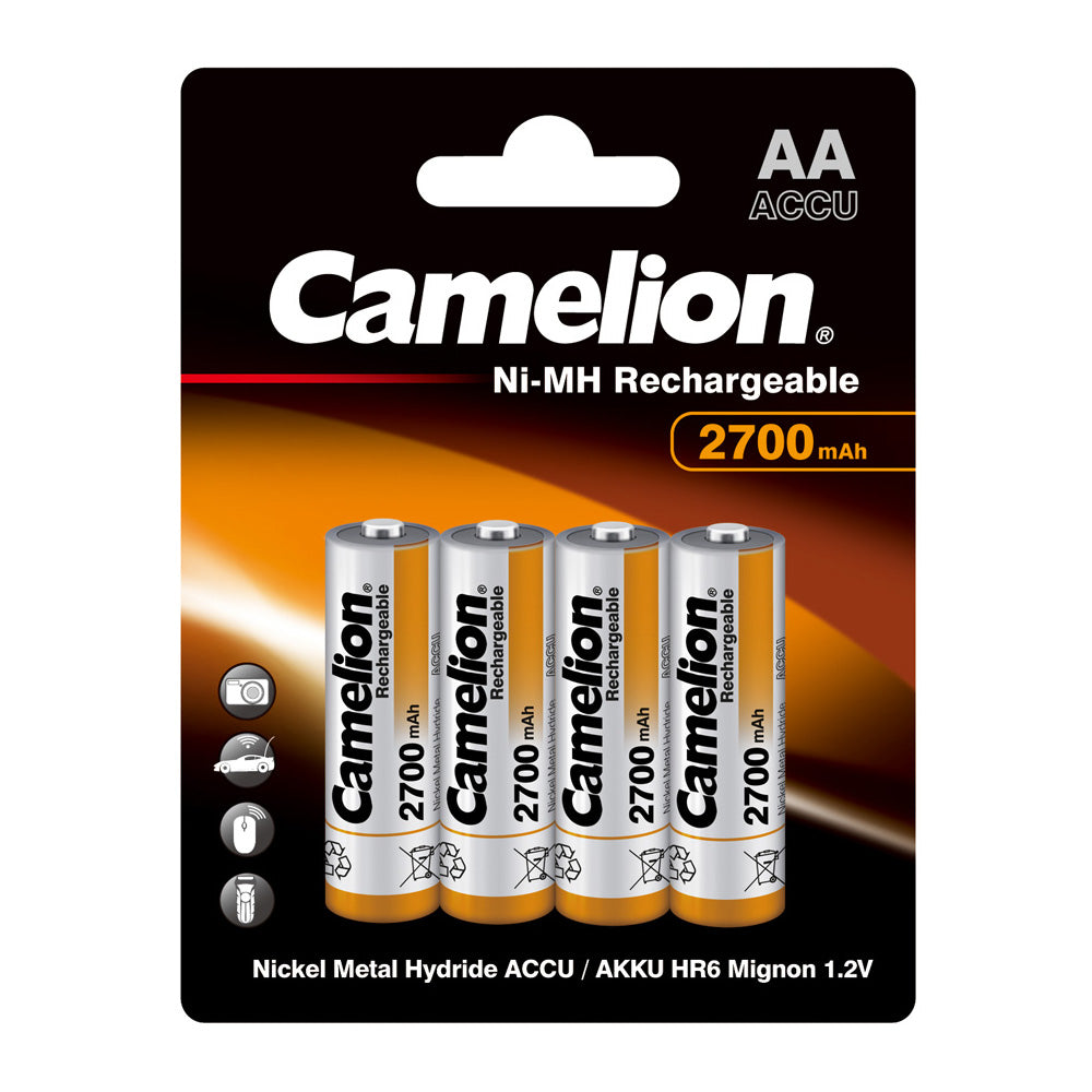 AA Ni-MH 2700mAh Rechargeable batteries 4 Pack