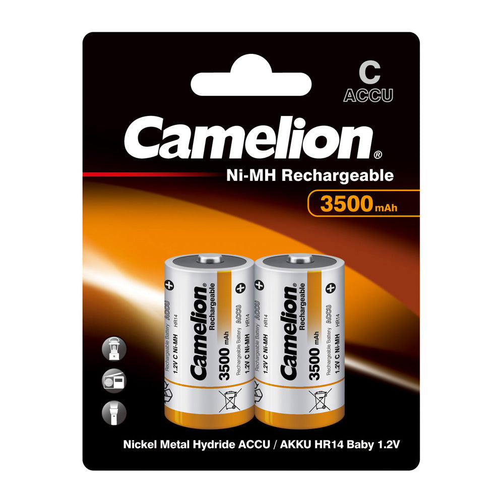 C Ni-MH 3500mAh Rechargeable Battreries 2 Pack