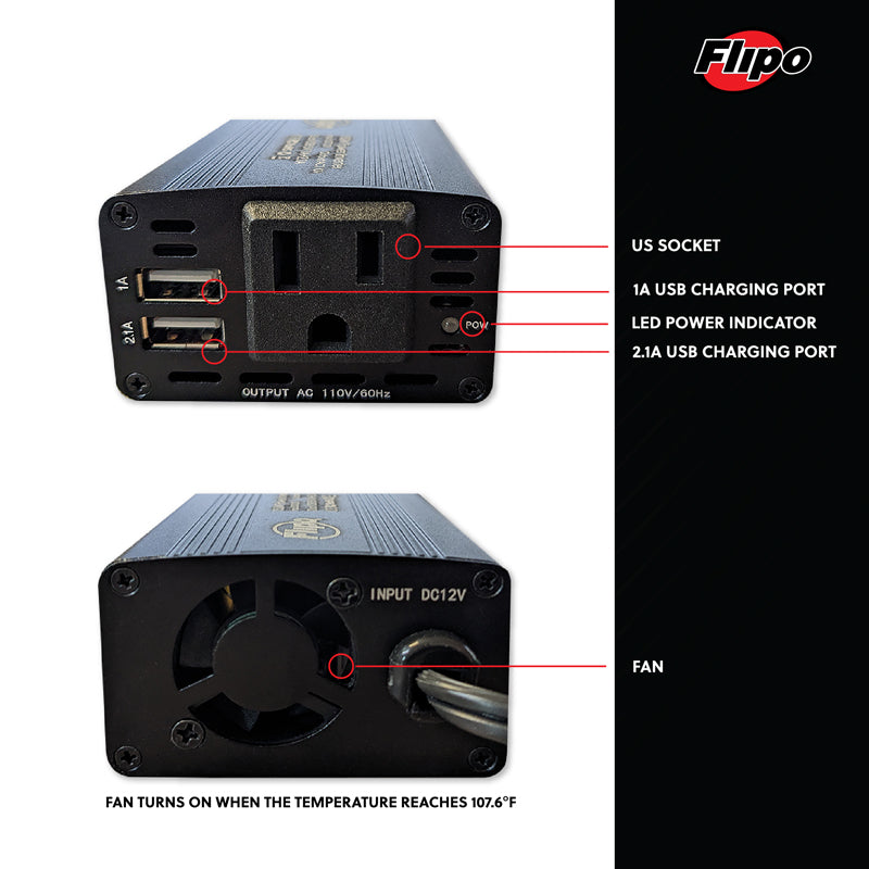Flipo 150W Power Inverter | DC to AC