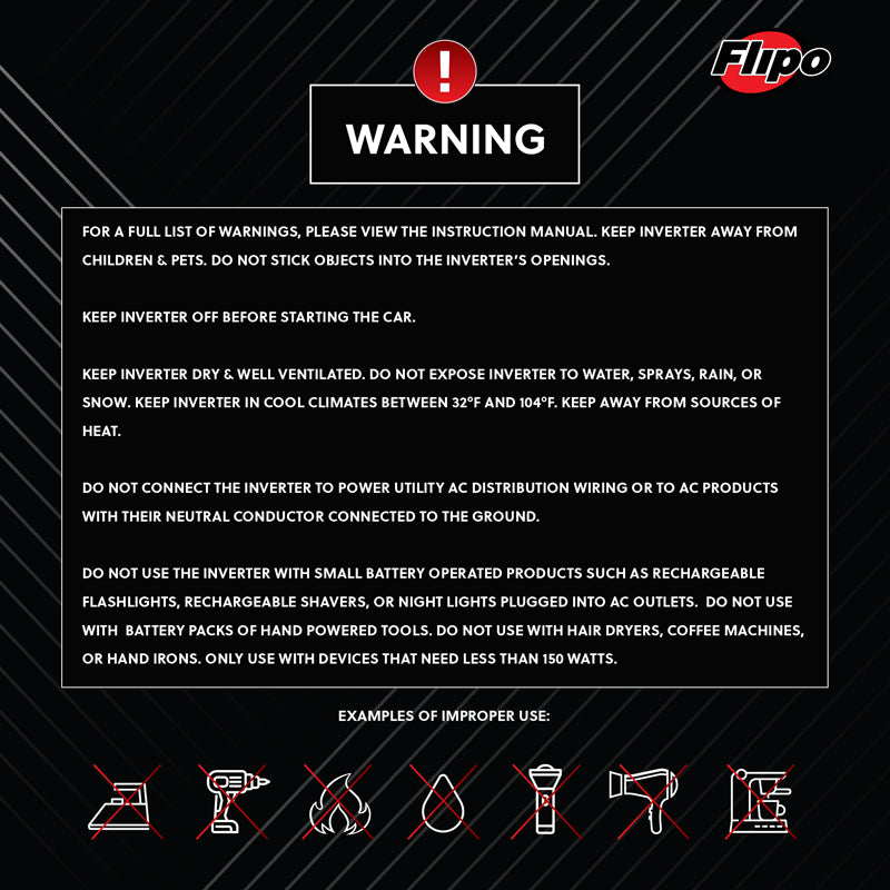 Flipo 150W Power Inverter | DC to AC