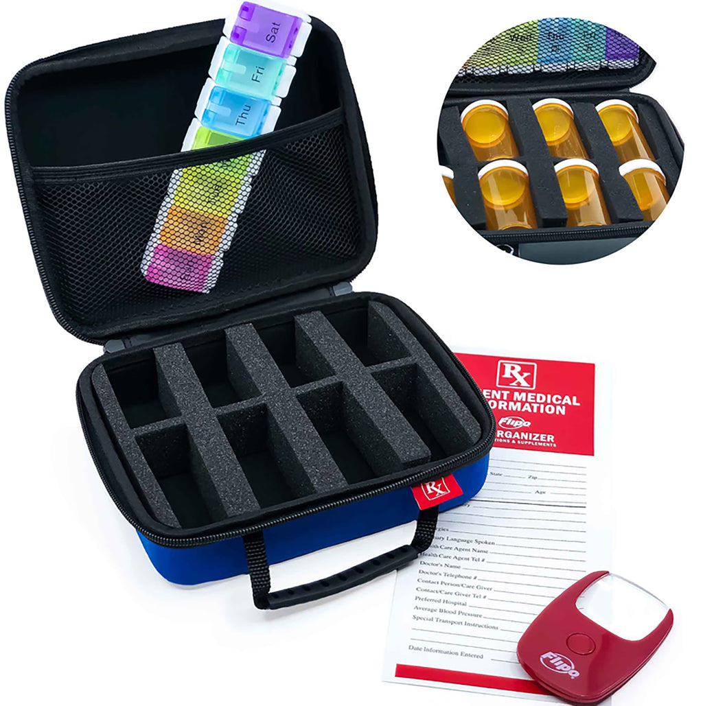 Flipo Small RX Organizer | For Prescriptions & Supplements