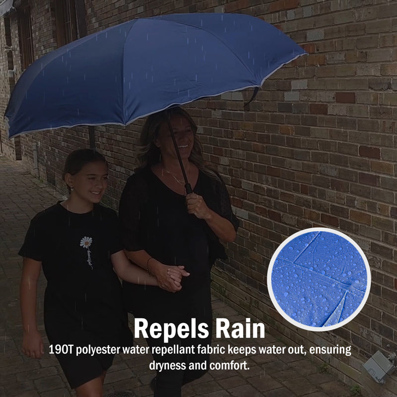 49" Reverse Folding Windproof Stick Umbrella With LED Flashlight