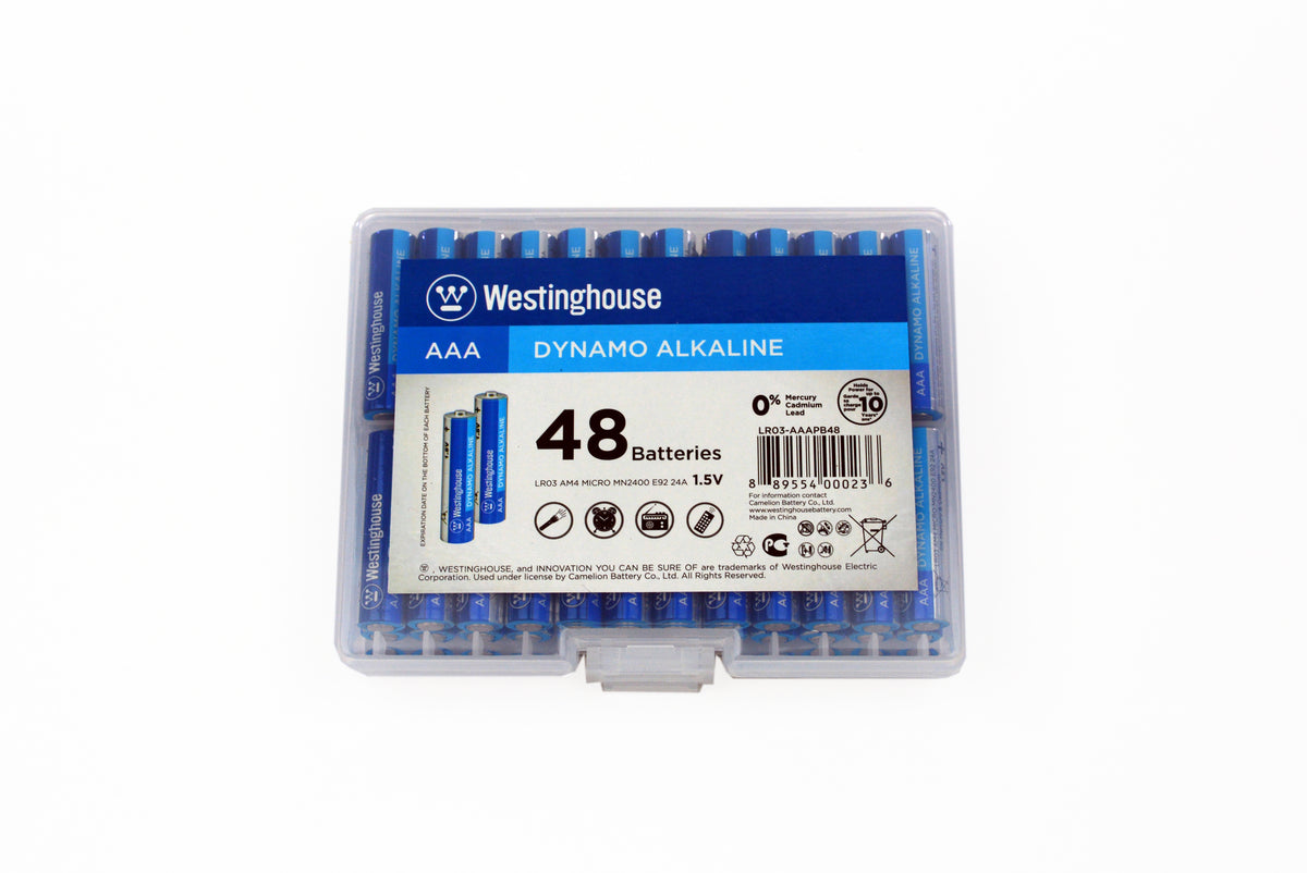 Westinghouse Dynamo Alkaline AAA 48 Pack Hard Plastic Case