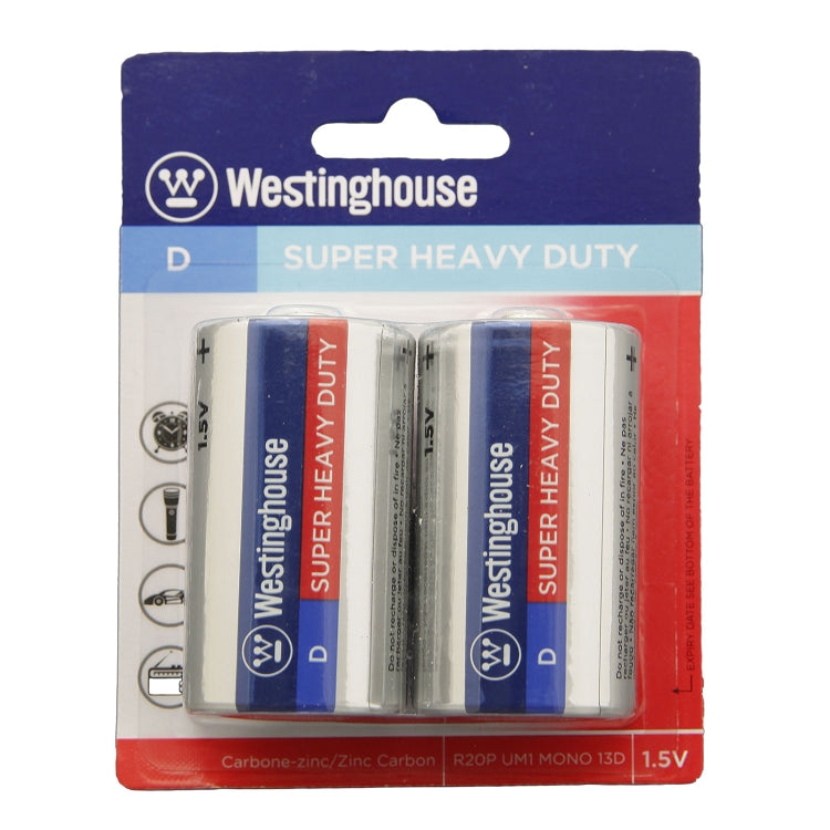 Westinghouse D Super Heavy Duty Battery 2 Pack