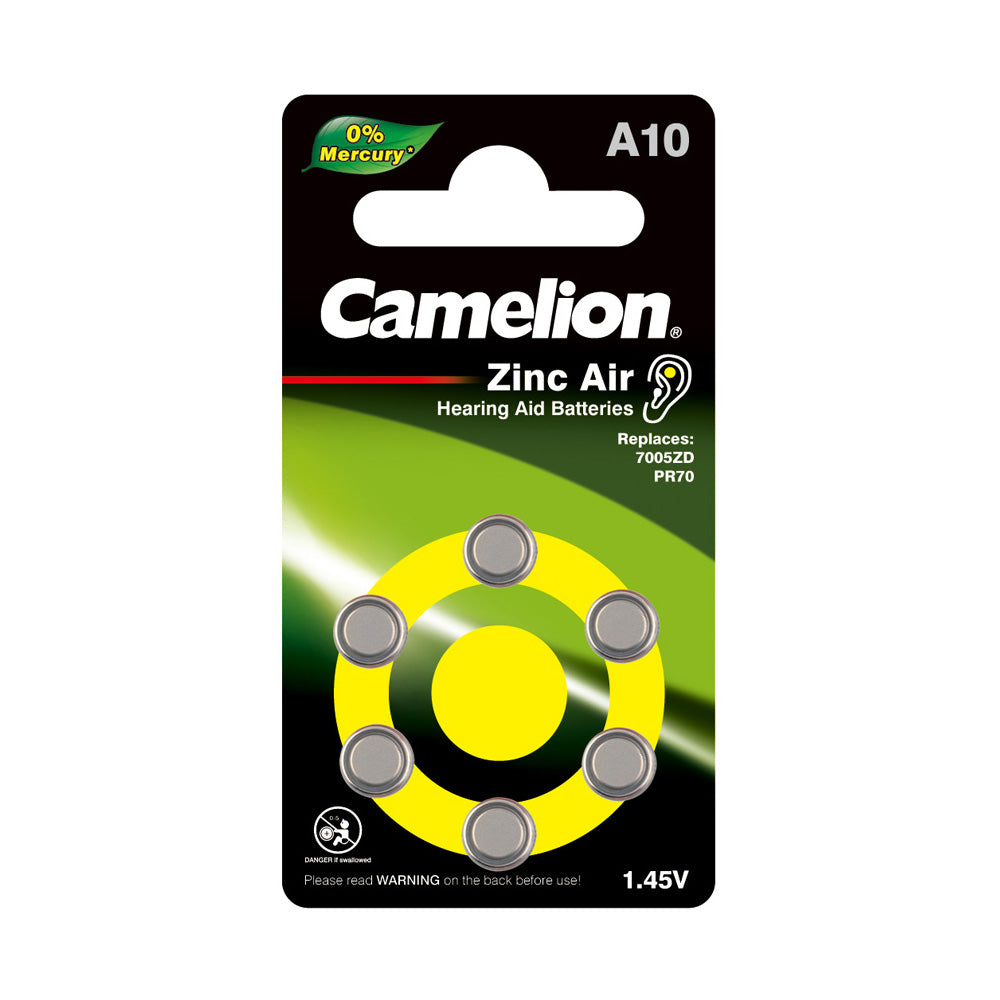 A10 Zinc Air Hearing Aid Batteries 6pk Blister