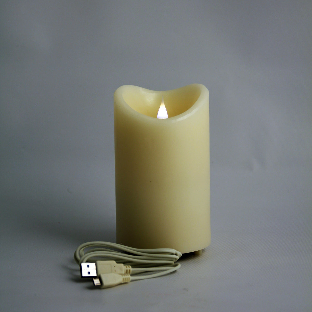 3.5" x 6.5" Ivory Wax Bluetooth Candle with 3D Moving Flame