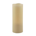 Flameless 3" x 8" Melted Top Ivory Wax Pillar Candle