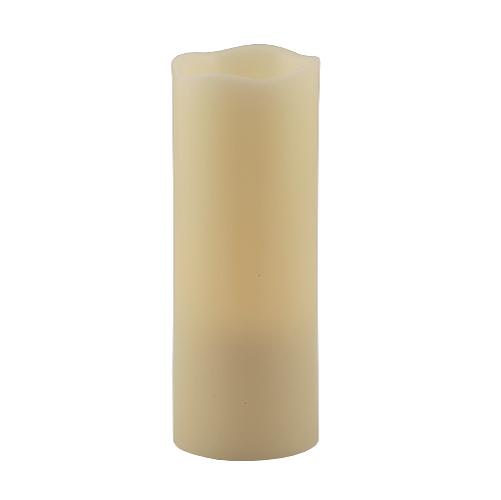 Flameless 3" x 8" Melted Top Ivory Wax Pillar Candle