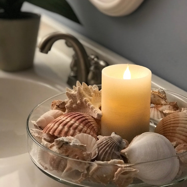 Solaré Distressed 3D Virtual Flame 3x5 Wax Candle