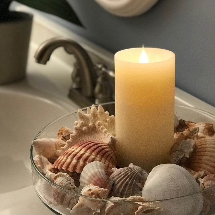 Solaré Distressed 3D Virtual Flame 3x7 Wax Candle