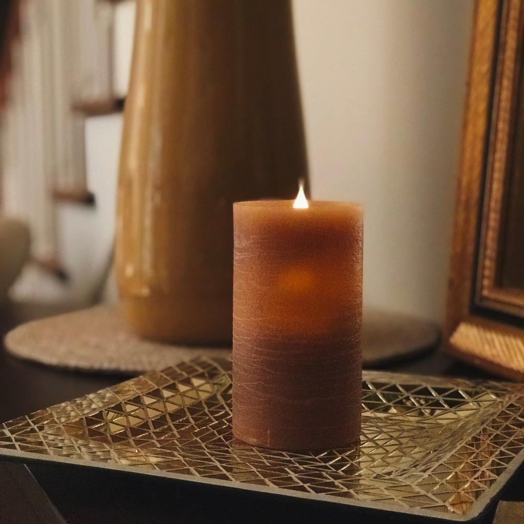 Solaré Distressed 3D Virtual Flame 3x5 Wax Candle