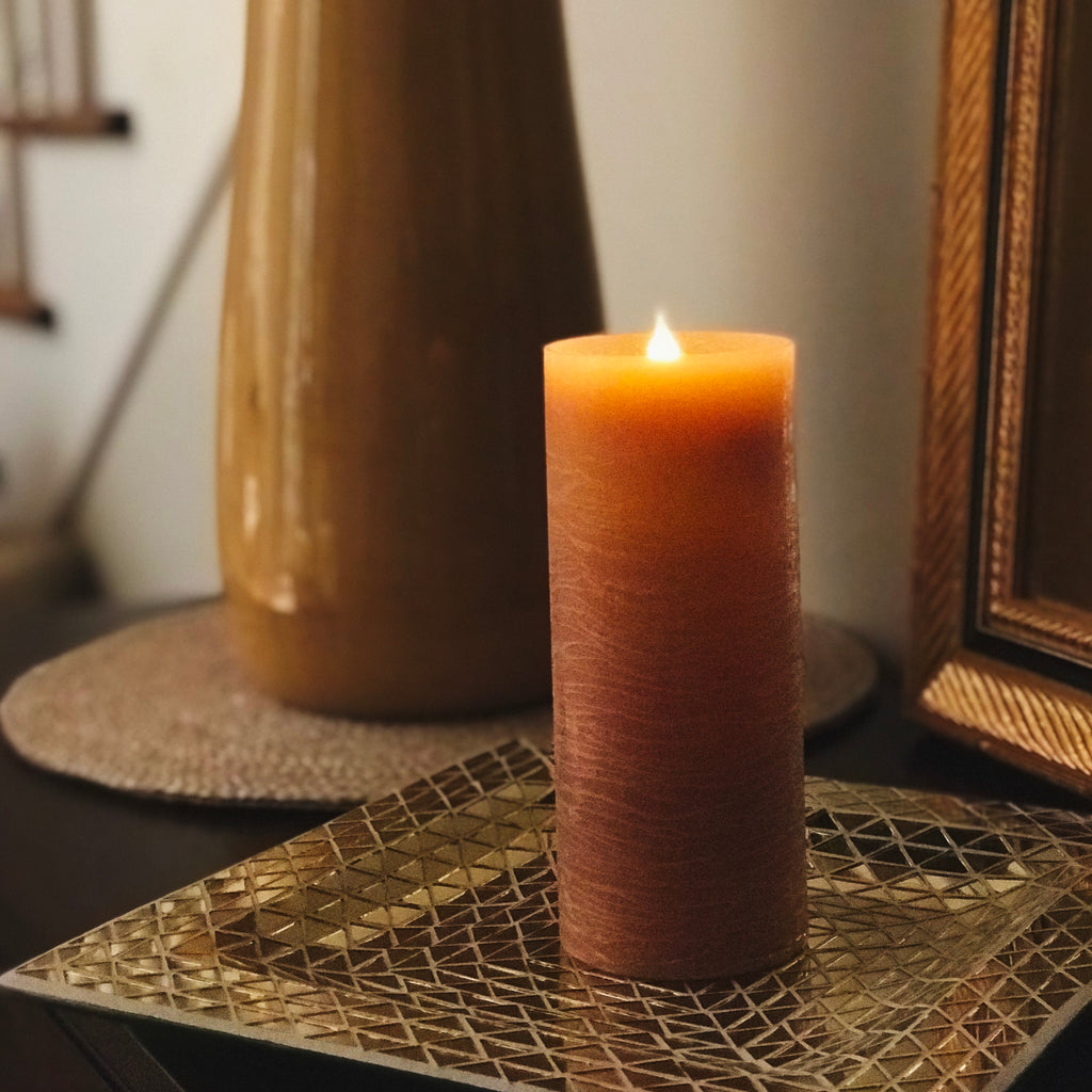 Solaré Distressed 3D Virtual Flame 3x7 Wax Candle
