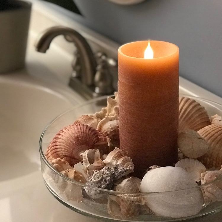 Solaré Distressed 3D Virtual Flame 3x7 Wax Candle