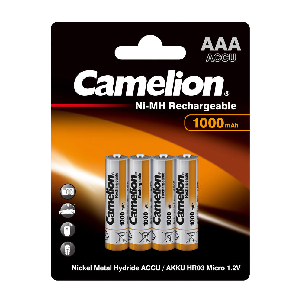 AAA Ni-MH 1000mAh Batteries 4 Pack