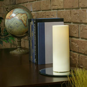 Flameless 3" x 8" Flat Top Ivory Wax Pillar Candle