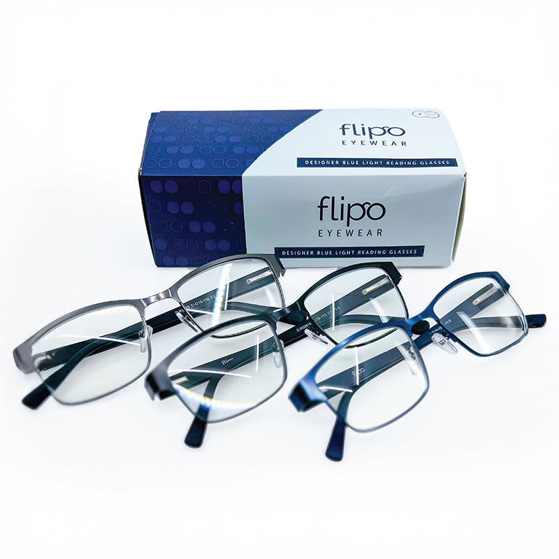 Flipo Eyewear 3-Pack Blue Light Blocking Reading Glasses